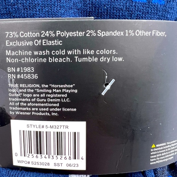 TRUE RELIGION, MENS 5 PACK CREWS SOCKS 2 HREY, 2NAVY 1 BLUE, SHOE SIZE 8-12.5 - Picture 8 of 16